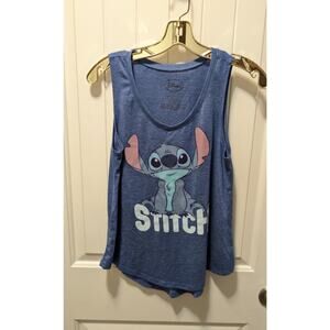 Disney Lilo & Stitch Tank Top Shirt Blue Sleeveless Top Women's Size M